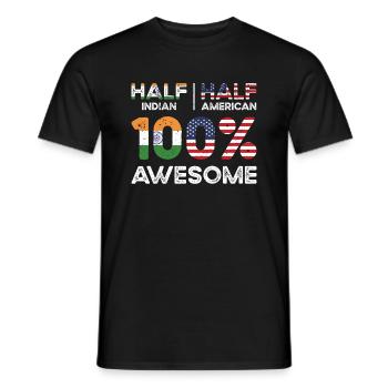 Born Indian India American USA Citizenship - Men's T-Shirt - black - Front - AI Model Male 178 light (178cm)