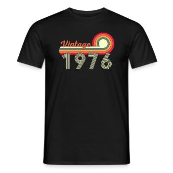 46th birthday Vintage Born in 1976 - Men's T-Shirt - black - Front - AI Model Male 178 light (178cm)
