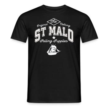 St Malo sailing supplies - Men's T-Shirt - black - Front - AI Model Male 178 light (178cm)