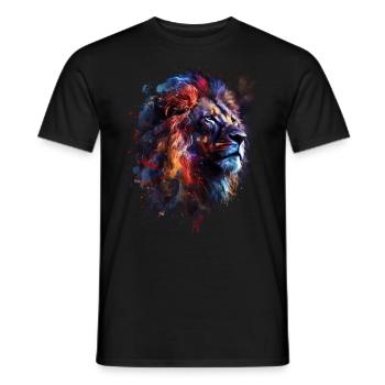 Leo Africa Artwork Gift Animal Motif Animal Fun - Men's T-Shirt - black - Front - AI Model Male 178 light (178cm)