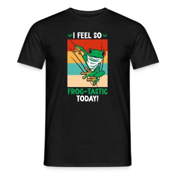 Red Eyed Tree Frog Cute Rainforest Amphibian - Men's T-Shirt - black - Front - AI Model Male 178 light (178cm)