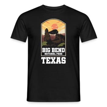 Big Bend National Park Texas American - Men's T-Shirt - black - Front - AI Model Male 178 light (178cm)