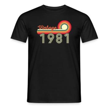 41ème anniversaire Millésime Né en 1981 - T-shirt homme - noir - Devant - AI Model Male 178 light (178cm)
