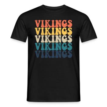 Vikings High School Vikings Sportteam Vikings - Männer T-Shirt - Schwarz - Vorne - AI Model Male 178 light (178cm)