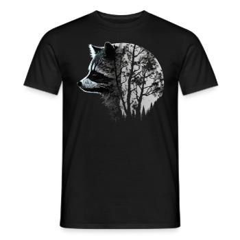 Waschbär Geschenkidee Kunst Raccoon Tier Motiv - Männer T-Shirt - Schwarz - Vorne - AI Model Male 178 light (178cm)