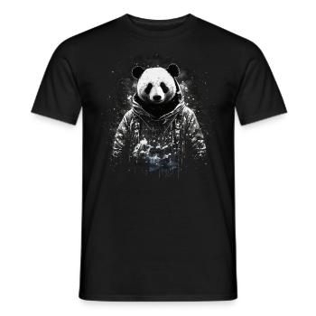Panda Gift Idea Pandas Animal Cuddly Panda Bear - Men's T-Shirt - black - Front - AI Model Male 178 light (178cm)