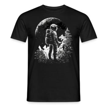 Drawing Astronaut Space Gift Motif - Men's T-Shirt - black - Front - AI Model Male 178 light (178cm)