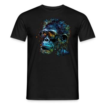 Affe Geschenkidee Monkey Zoo - Männer T-Shirt - Schwarz - Vorne - AI Model Male 178 light (178cm)
