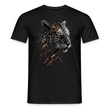 Tiger Tiere Geschenk Mann Kunst Bunt Tiermotiv - Männer T-Shirt - Schwarz - Vorne - AI Model Male 178 light (178cm)