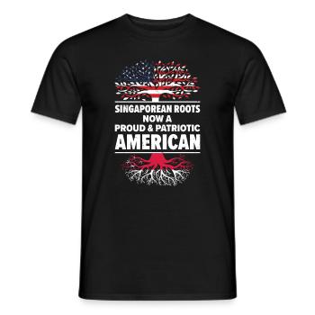 Geboren in Singapur Singapur Amerikaner USA - Männer T-Shirt - Schwarz - Vorne - AI Model Male 178 light (178cm)