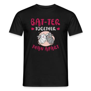 Câlin de la Saint-Valentin Paire de chauves-souris mignonnes - T-shirt homme - noir - Devant - AI Model Male 178 light (178cm)