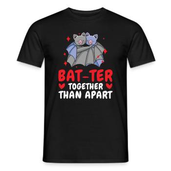 Câlin de la Saint-Valentin Paire de chauves-souris mignonnes - T-shirt homme - noir - Devant - AI Model Male 178 light (178cm)