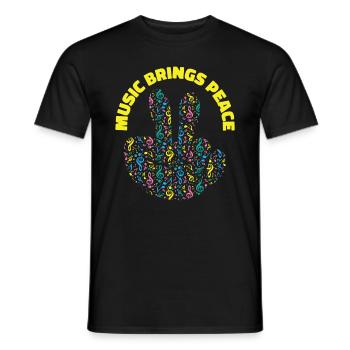 Friedensliebhaber Musik Noten Musiker - Männer T-Shirt - Schwarz - Vorne - AI Model Male 178 light (178cm)