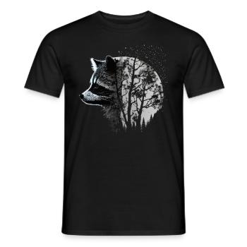 Raccoon Animal Motif Gift Animal Forest Funny - Men's T-Shirt - black - Front - AI Model Male 178 light (178cm)