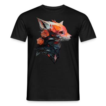 Fox Animal Lovers Animal Gift Idea - Men's T-Shirt - black - Front - AI Model Male 178 light (178cm)