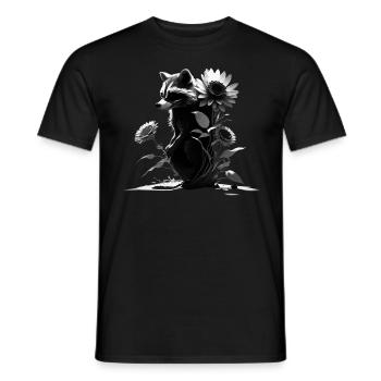Raccoon Animal Motif Gift Animal Forest Funny - Men's T-Shirt - black - Front - AI Model Male 178 light (178cm)