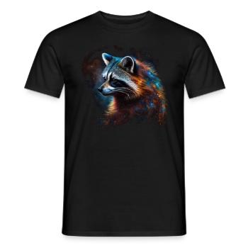 Raccoon Animal Motif Gift Animal Forest Funny - Men's T-Shirt - black - Front - AI Model Male 178 light (178cm)