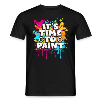 It's time for colorful team athletes paintball - Men's T-Shirt - black - Front - AI Model Male 178 light (178cm)