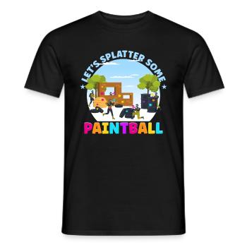 Let's spray paintball team sports - Men's T-Shirt - black - Front - AI Model Male 178 light (178cm)