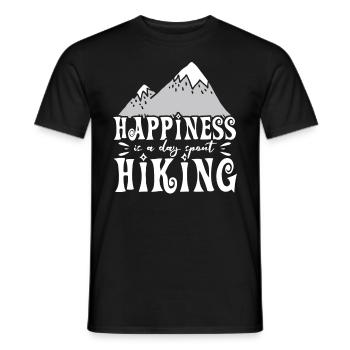 Happiness is a day spent hiking - Men's T-Shirt - black - Front - AI Model Male 178 light (178cm)