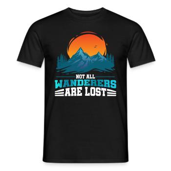 Not all hikers are lost Mountaineering - Men's T-Shirt - black - Front - AI Model Male 178 light (178cm)