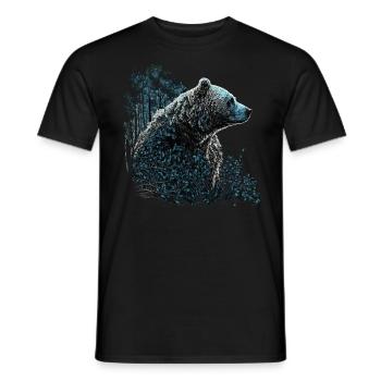 Bear Gift Animals Brown Bear Forest Wildlife - Men's T-Shirt - black - Front - AI Model Male 178 light (178cm)