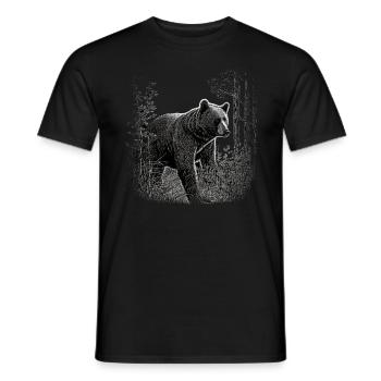 Bear Gift Animals Brown Bear Forest Wildlife - Men's T-Shirt - black - Front - AI Model Male 178 light (178cm)