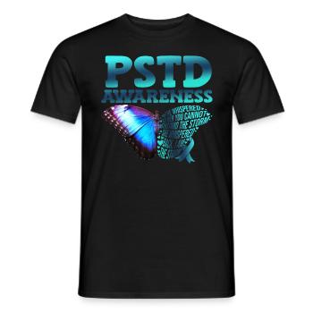 Pstd awareness Post-traumatic - Men's T-Shirt - black - Front - AI Model Male 178 light (178cm)