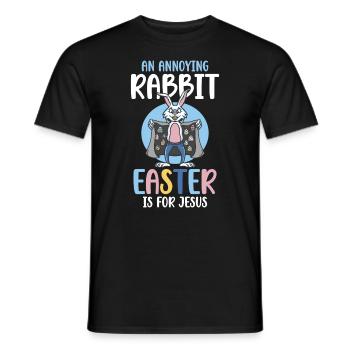 Un lapin agaçant Pâques est pour Jésus - T-shirt homme - noir - Devant - AI Model Male 178 light (178cm)