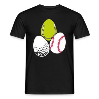 Sport Osterei Tennis Sportlich Baseball Spiel - Männer T-Shirt - Schwarz - Vorne - AI Model Male 178 light (178cm)