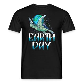 Jour de la Terre Mère Nature Tortue de mer - T-shirt homme - noir - Devant - AI Model Male 178 light (178cm)