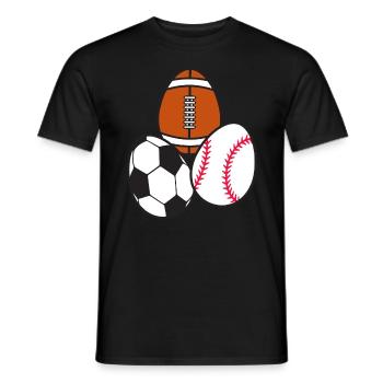 American Football Fußball Sport Baseball - Men's T-Shirt - black - Front - AI Model Male 178 light (178cm)