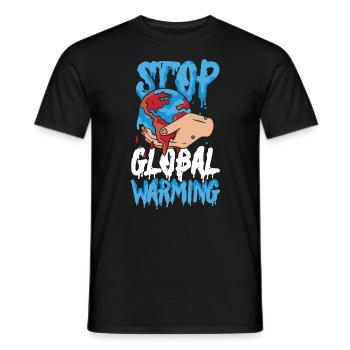 Stop au réchauffement climatique - Dame Nature - Journée - T-shirt homme - noir - Devant - AI Model Male 178 light (178cm)