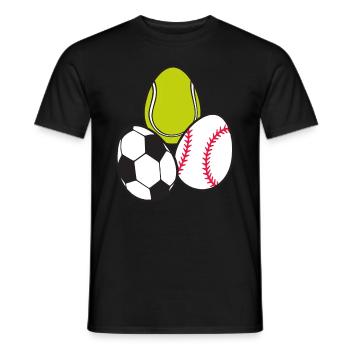 Tennis Raquette Sports Football Baseball Easter Eggs - T-shirt homme - noir - Devant - AI Model Male 178 light (178cm)