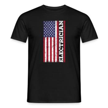 Électriciens patriotes, américains - T-shirt homme - noir - Devant - AI Model Male 178 light (178cm)