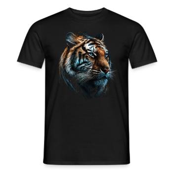 Tiger Art Gift Birthday Gift Animals - Men's T-Shirt - black - Front - AI Model Male 178 light (178cm)