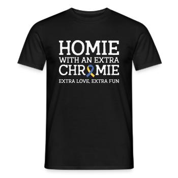Ruban de sensibilisation à la Journée mondiale du syndrome de Down - T-shirt homme - noir - Devant - AI Model Male 178 light (178cm)