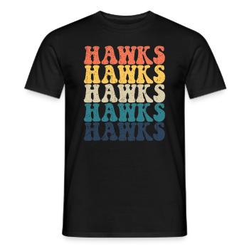 Hawks High School Hawks Sports Team Retro Hawks - Männer T-Shirt - Schwarz - Vorne - AI Model Male 178 light (178cm)