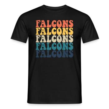 Falcons High School Falcons Sport Retro Falcons - Männer T-Shirt - Schwarz - Vorne - AI Model Male 178 light (178cm)