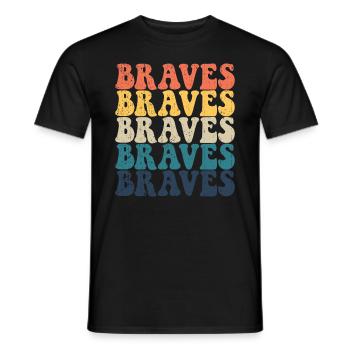 Braves High School Braves Sportteam Retro BravesVi - Männer T-Shirt - Schwarz - Vorne - AI Model Male 178 light (178cm)