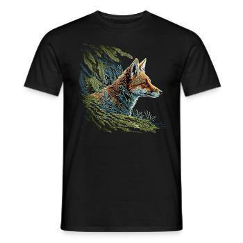 Fuchs Tierliebhaber Tierisch Tier Geschenkidee - Männer T-Shirt - Schwarz - Vorne - AI Model Male 178 light (178cm)