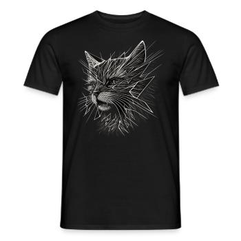 Katze Geschenkidee Katzen Motiv Katzenhalter - Männer T-Shirt - Schwarz - Vorne - AI Model Male 178 light (178cm)