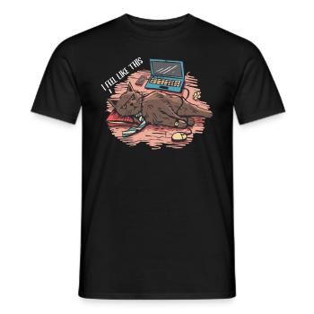 I feel like this stress-conscious, tired, - Men's T-Shirt - black - Front - AI Model Male 178 light (178cm)
