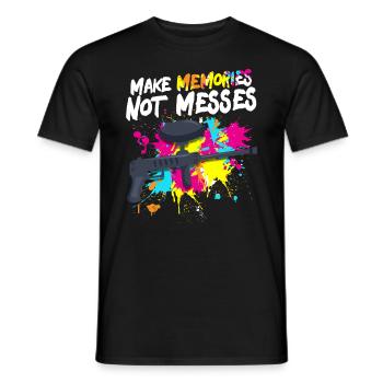 You sleep, you beat paintballer team sports - Men's T-Shirt - black - Front - AI Model Male 178 light (178cm)