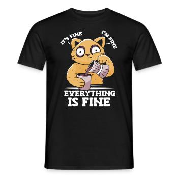 C’est bon, je vais bien, tout va bien, - T-shirt homme - noir - Devant - AI Model Male 178 light (178cm)