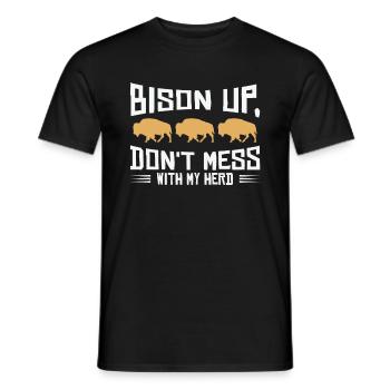 Journée mondiale de la conservation Rétro-Bison Wildlife Animal Welfare - T-shirt homme - noir - Devant - AI Model Male 178 light (178cm)