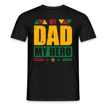 My Father My Hero Black History Month Melanin - Men's T-Shirt - black - Front - AI Model Male 178 light (178cm)