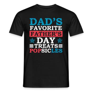 La fête des pères préférée de papa gâteries crème glacée fête des pères - T-shirt homme - noir - Devant - AI Model Male 178 light (178cm)