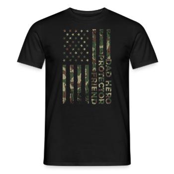 Papa Héros Protecteur Patriotique Américain - T-shirt homme - noir - Devant - AI Model Male 178 light (178cm)