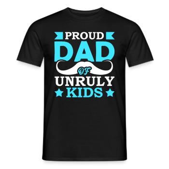 Proud father of unruly children - Men's T-Shirt - black - Front - AI Model Male 178 light (178cm)